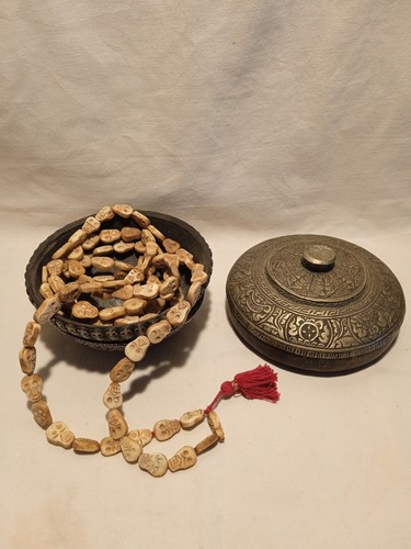 Antico mala tibetano osso - mala,