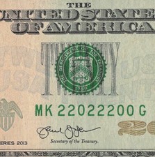 Five of a Kind 2s $20 Bill