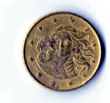 euro rari.cent 10 variante gr 3,99 anno 2002 conio impastato molto  rara fdc