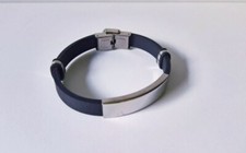 braccialetto bracciale uomo acciaio inossidabile e gomma