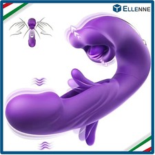 ✅VIBRATORE CON LINGUA PER CLITORIDE PUNTO G ANALE PER DONNE SILICONE VIOLA J854✅