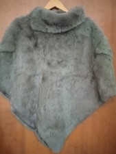 pelliccia vera poncho in lapin grigio lunghezza media usato ottime condizioni 
