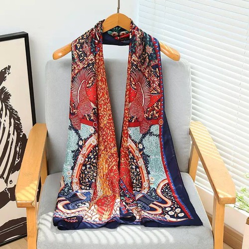 Sciarpa lunga donna - rosso, navy
