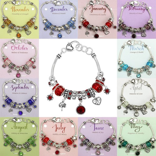Bracciale charm pietra nascita - bracciale,