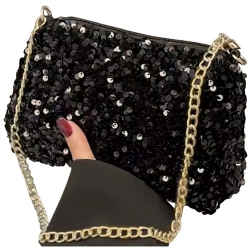 Pochette nera paillettes