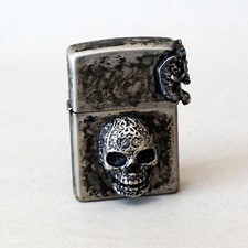 ZIPPO CUSTOM GOTH DARK mod BLACK GOTHIC MODDING BIKER personalizzato moto