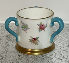CORONA STAFFORDSHIRE PORCELLANA CO MINIATURA DIPINTA A MANO 2712 FLOREALE TYG 1889-1912