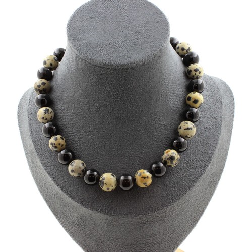 Collana perle agata nera mm - agata, 10