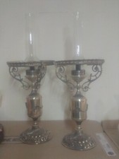 lampade antiche in peltro e cristallo vintage MADE IN ITALY