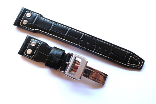 Strap 22mm ribets black - strap,