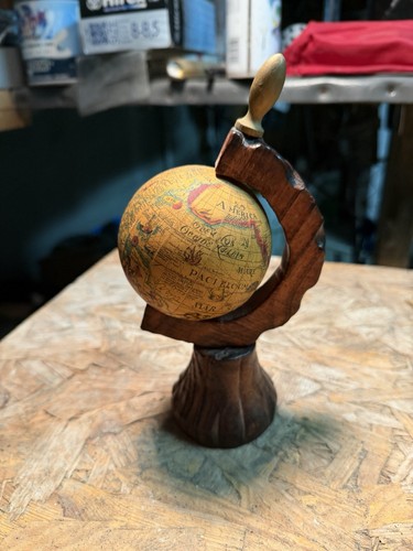 Mappamondo legno vintage - legno,