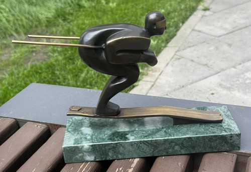 Statua scultura sciatore - statua,