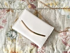 Pochette Bianco Lana Con Tracollina