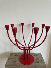 Portacandele Ikea Stoccolma candelabro rosso 8 bracci anni 90 Y2K vintage arredamento casa 