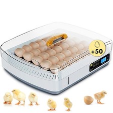 Incubatrice per Uova Automatica di Gallina e Pollame XL 50 Uova Rotazione