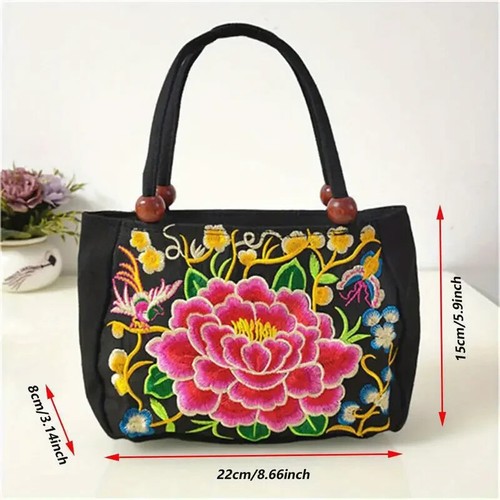 Borsa mano media ricamata - borsa, a
