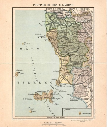 Province pisa livorno - livorno, carta