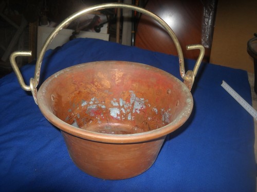 Antique copper bucket - pot,