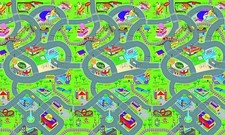 Tappetino da Gioco Bimbo in Schiuma Eva Motivo Citta' Trafficata 120x100 cm