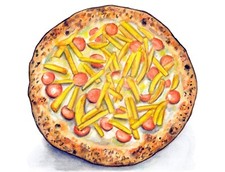 Acquerello Pizza patatine e