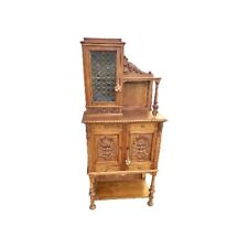 CREDENZINA VETRINA MOBILETTO ANTICO UMBERTINO SCOLPITO