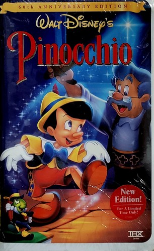 Vhs disney pinocchio 60th - disney's,