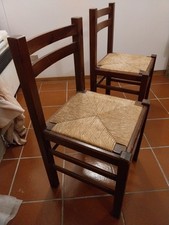 2 Sedie Color Noce In Legno Massello