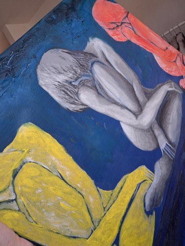 Quadro moderno dipinto mano - quadro,