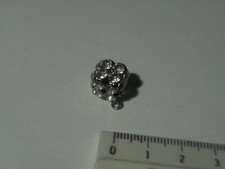 BOTTONE GIOIELLO STRASS A DADO 6 FACCE ANNI 80 VINTAGE BUTTONS DIAMETRO 1 X 1 CM