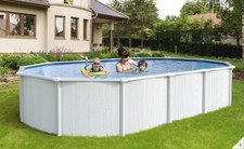 Piscina Ovale in acciaio White