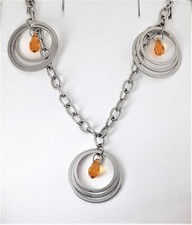 Collana donna in acciaio con pendenti a disco Zable Q7021_2A0B
