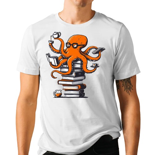 Shirt reading octopus - reading,
