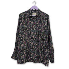 Camicia Vintage 100% seta blu
