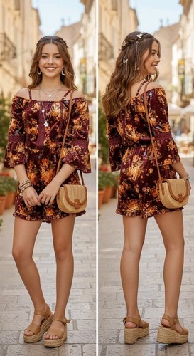Pagliaccetto floreale boho