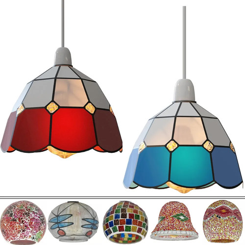 Plafoniera stile tiffany vetro - tiffany,