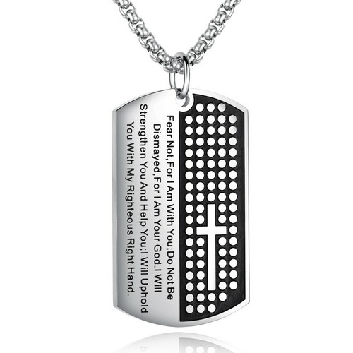 Collana uomo argento versetto