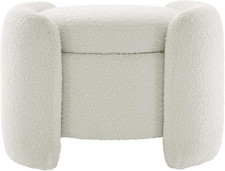 Chic boucle storage ottoman - chic,