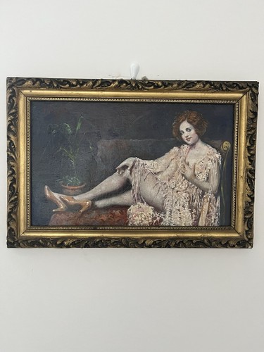 Quadro antico olio cartone - olio, su