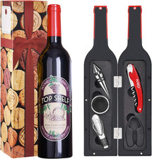 Kit Apribottiglie Vino Regalo, Set Accessori Vino - Cavatappi, Tappo, Aeratore, 