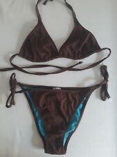 lotto 972b costume mare piscina bikni donna marrone celeste CALZEDONIA tg.M/L