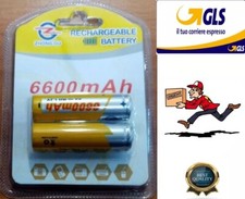 Batterie Pile Stilo AA Ricaricabili 6600 mAh NI-MH 1,2 V 