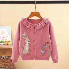 Cardigan bambina rosa maglione