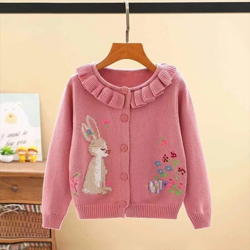 Cardigan bambina rosa maglione