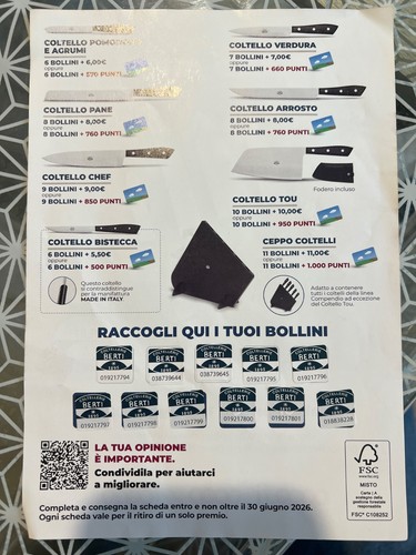 Coop bollini coltelli - ,