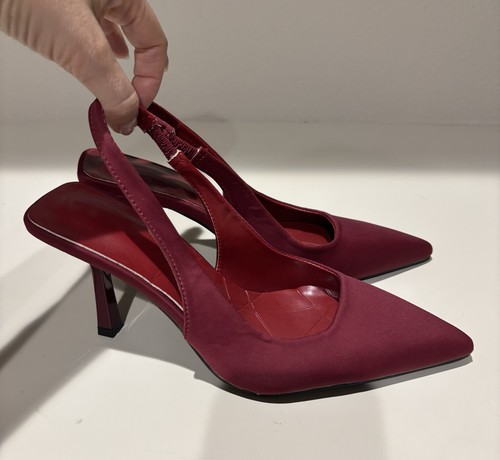 Slingback donna rosso scuro
