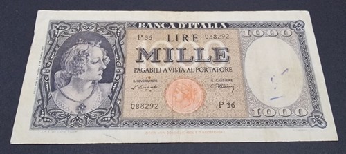 Mille 1000 lire - testina, busto