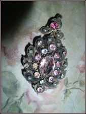 PNDANT MEDAGLIONE ART NOUVEAU - PASTA ROSA - ARGENTO STERLING