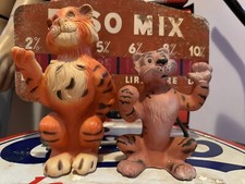 Tigre Esso  Set 2 Pupazzi Gomma /plastica Anni 60 Gadget Promozionali