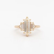 2.50 CT Hexagon Three Stone