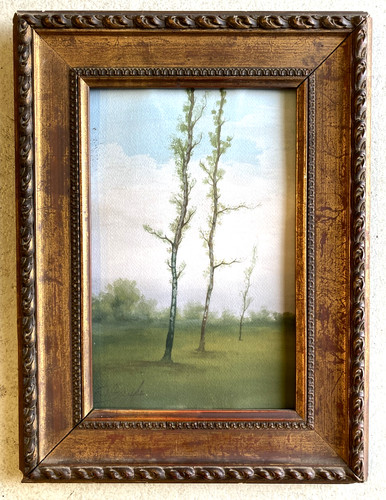 Antico dipinto olio - antico, cartone